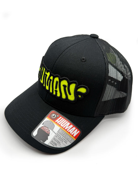 Trucker "HUMAN" Black & Neon